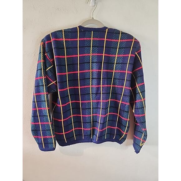 Tally-Ho Womens Cardigan Sweater Vintage 80s 90s Tartan Plaid Size XL Button-Up - Picture 5 of 5